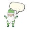 cartoon grumpy santa with speech bubble