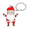 cartoon grumpy santa with thought bubble
