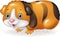 Cartoon Guinea pig on white background