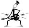 Cartoon guitarist isolated illustration