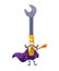 Cartoon halloween adjustable wrench tool wizard