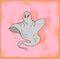 Cartoon halloween cartoon ghost illustration, vector icon.