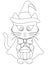 Cartoon Halloween Cat Coloring Page