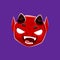 Cartoon Halloween emoji, devil face character