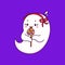 Cartoon Halloween kawaii cute ghost with lollipop