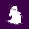 Cartoon Halloween kawaii ghost character dancing