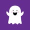 Cartoon Halloween kawaii ghost character smiling