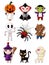 Cartoon Halloween monster icons