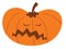 Cartoon halloween pumpkin with unhappy expression