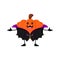 Cartoon Halloween pumpkin vampire vector character