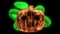 Cartoon halloween pumpkin wearing laser animation