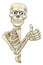 Cartoon Halloween Skeleton Thumbs Up