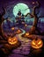 Cartoon Halloween spooky house. Mystic Clipart