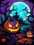 Cartoon Halloween spooky house. Mystic Clipart