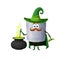 Cartoon Halloween tin of paint wizard character