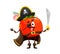 Cartoon Halloween tomato pirate corsair character