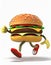 Cartoon hamburger, running