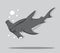 Cartoon Hammer fish shark
