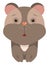 Cartoon hamster icon - funny color illustration for cartoon print