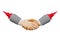 Cartoon Handshake isolated on white background ,successful agreement business fast concept ,3d render