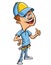 Cartoon handyman giving a thumbs up