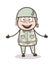 Cartoon Happy Army Man Presenting Vector Illustration