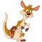 Cartoon happy australian kangaroo animal