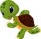 Cartoon happy baby turtle running