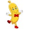 A cartoon happy banana character