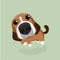 Cartoon happy beagle dog.