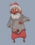 Cartoon happy bearded man in santa claus hat have fun