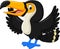 Cartoon happy bird toucan