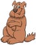Cartoon happy brown shaggy dog animal character