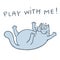 Cartoon happy cat wants to play a game. Vector illustration.