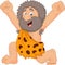 Cartoon happy caveman