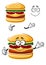 Cartoon happy cheeseburger with thumb up