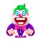 Cartoon Happy Clown Entertains Children Vector Illustration