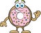 Cartoon Happy Donut Waving.