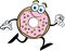 Cartoon happy doughnut running.