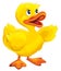 Cartoon happy duck - isolated