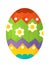 Cartoon happy easter scene with colorful easter egg on white background