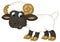 Cartoon happy farm animal cheerful sheep isolated illustration for children