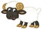 Cartoon happy farm animal cheerful sheep isolated illustration for children