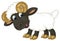 Cartoon happy farm animal cheerful sheep isolated illustration for children