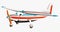 Cartoon happy flying plane machine on white background - illustration