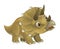 Cartoon happy and funny dinosaur looking up - triceratops