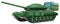 Cartoon happy and funny heavy military tank isolated