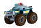 Cartoon happy and funny off road police car looking like monster truck - smiling vehicle