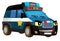 Cartoon happy and funny smiling police truck - isolated illustration for children