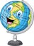 Cartoon happy globe